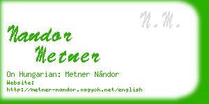 nandor metner business card
