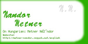 nandor metner business card